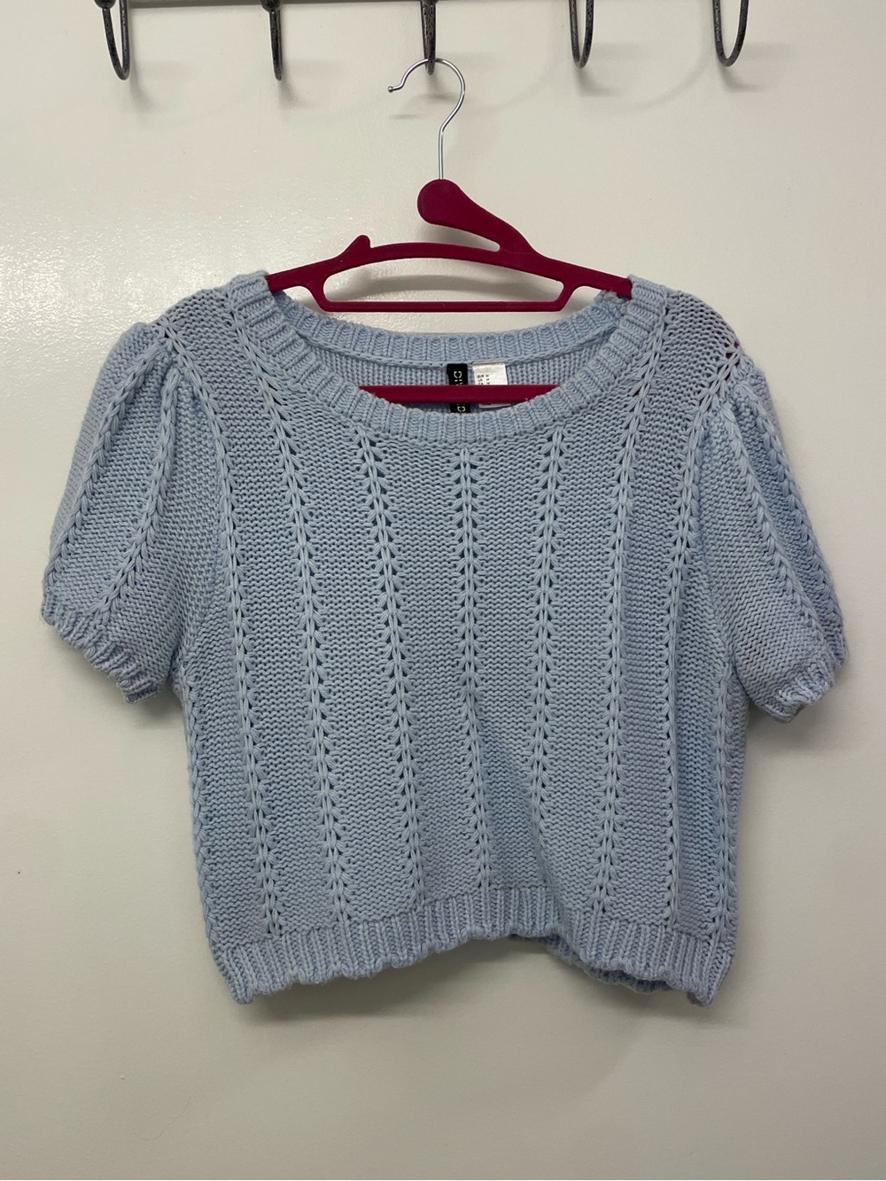 H&M Light Blue Cropped Knit Top